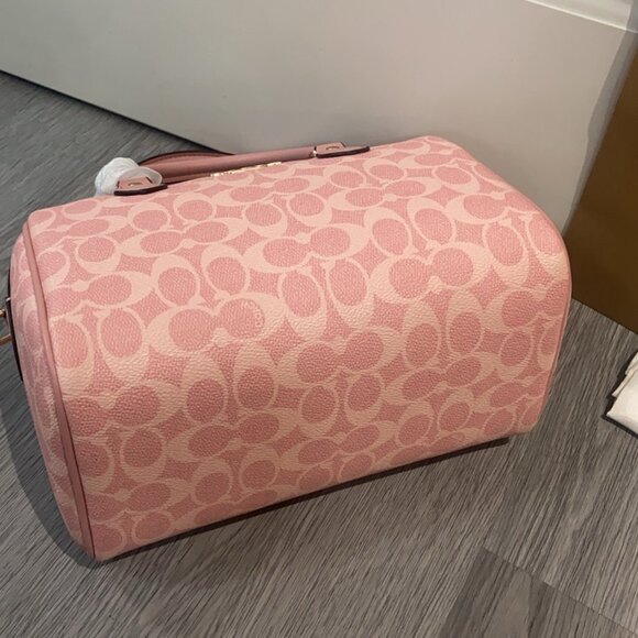 Coach Rowan Large Satchel Bag 2way In Signature Canvas In Powder Pink CAO77 NWT - Picture 7 of 8